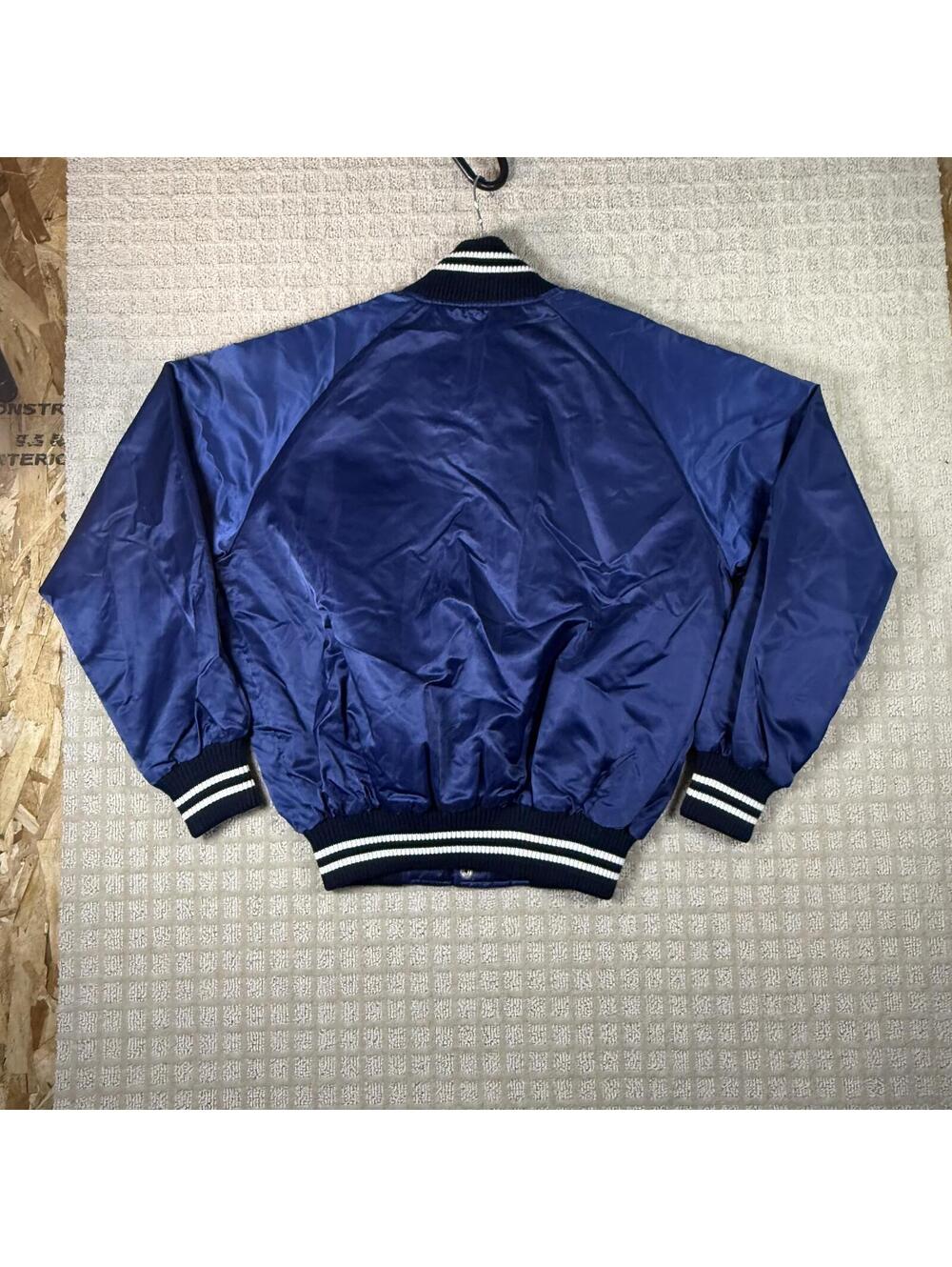 Vintage The Babe Satin Bomber Jacket Large Blue - Picture 6 of 6